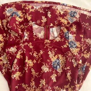 Red floral dress